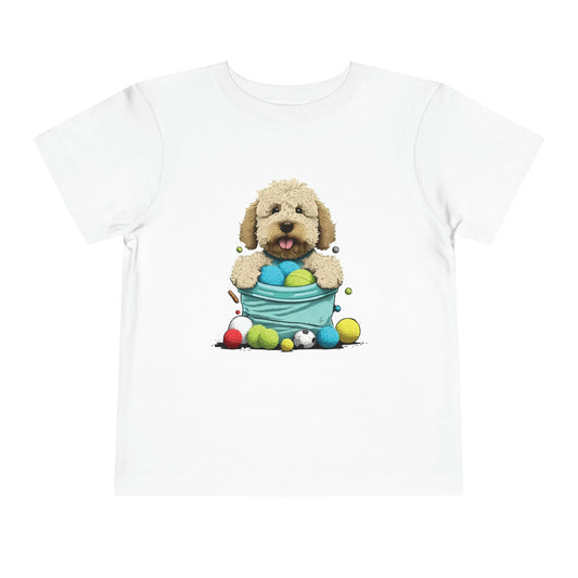 Puppy Play LAB: Where Fluff Meets Affection Toddler Short Sleeve Tee