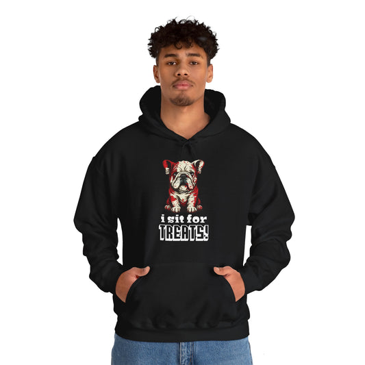 I Sit for Treats! (Bulldog) - Unisex Heavy Blend™ Hooded Sweatshirt