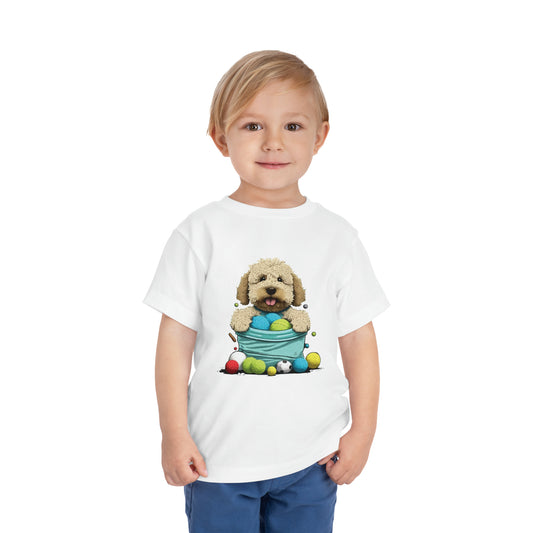 Puppy Play LAB: Where Fluff Meets Affection Toddler Short Sleeve Tee